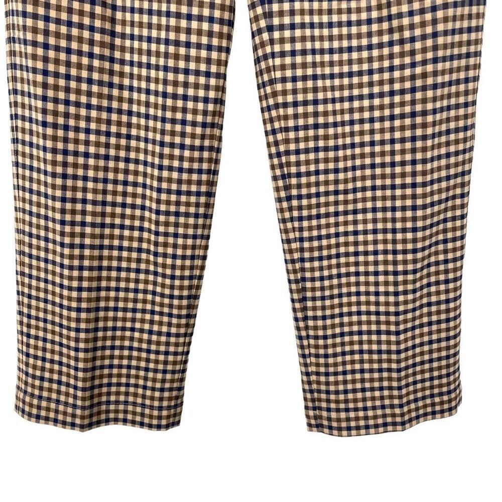 NEW J. Crew Tie-waist straight-leg pants‎ in honey plaid Italian wool Size 00 - Picture 9 of 12